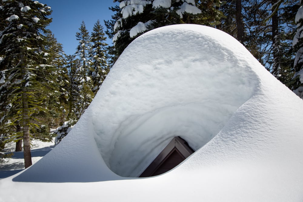 Pictures of Lake Tahoe Cabins Buried in Snow